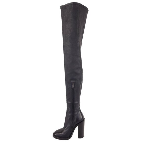 Ann Demeulemeester Over The Knee Stretch Leather Boots 35 5 Black - Picture 6 of 14